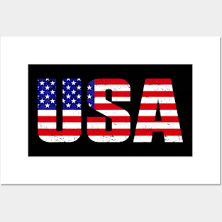 USA Patriotic Retro American Flag 4Th Of July Gifts Posters and Art